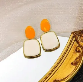 Colorful Geometric Design Dangle Earring 